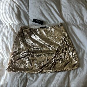 gold sequin skirt NWT